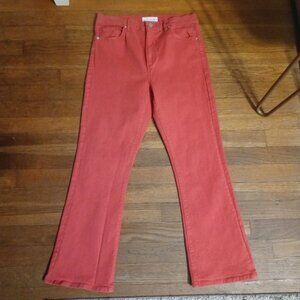 LOFT high rise the kick crop jeans in spicy orange (4/27)